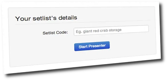 Screenshot of the presenter code